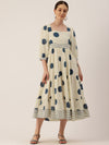 Polka Dots Navy Blue Printed Dress