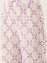 Lavender Printed Kurta and Palazzo Set