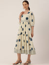 Polka Dots Navy Blue Printed Dress