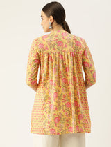 Yellow Ethnic Motifs Printed Kurti