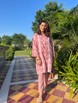 Blush Printed Pakistani Kurta Pants Set