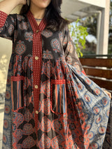 Ajrakh Print Cotton A-line Dress