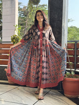 Ajrakh Print Cotton A-line Dress