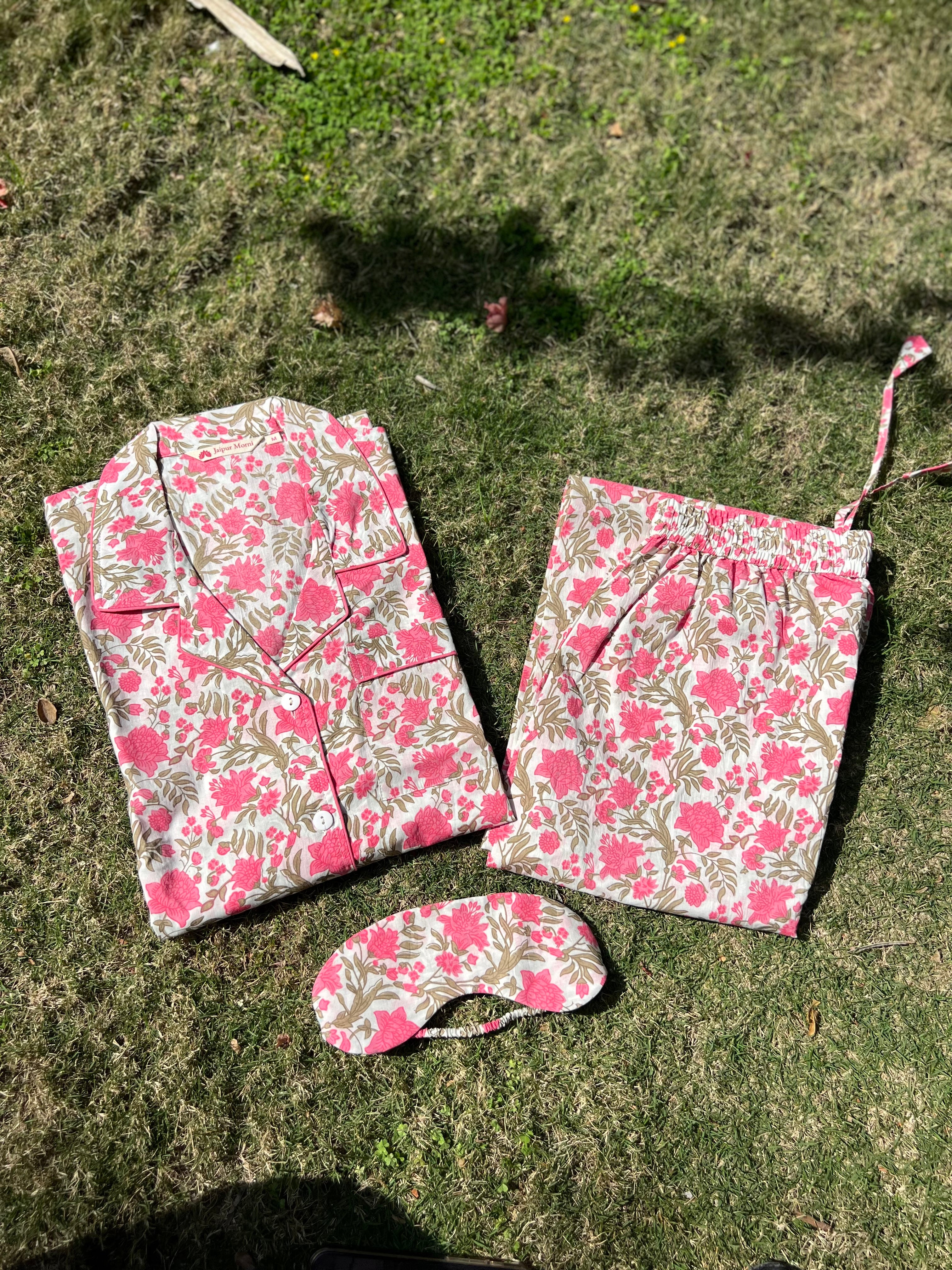 Pink Printed Lounge Set