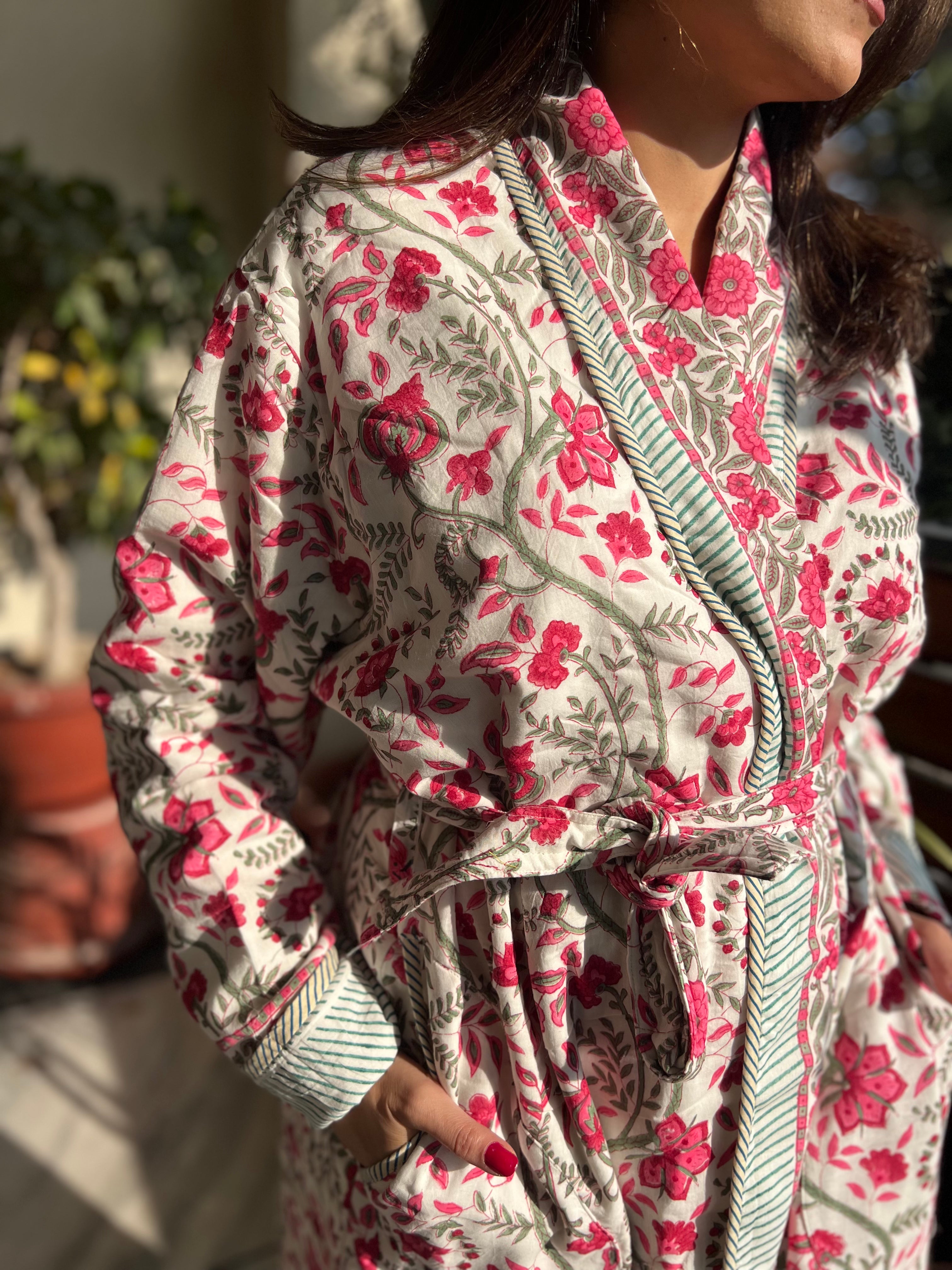 Kashmiri Quilted Reversible Robe