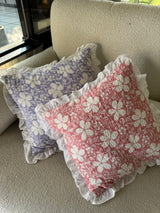 Pastel Printed Cushion Cover with frill-(Set of 2)