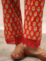 Red Printed Pakistani Suit Set