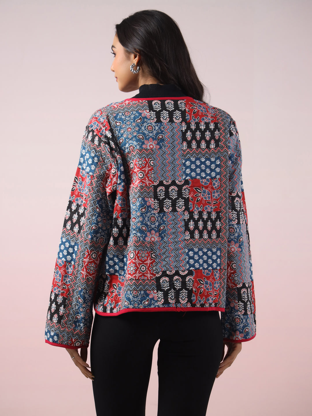 Indigo Patchwork Printed  Free Size Jacket