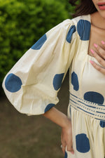 Polka Dots Navy Blue Printed Dress