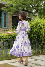 Printed Mughal Boota Dress with Sweetie Pie Neckline