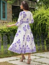 Printed Mughal Boota Dress with Sweetie Pie Neckline