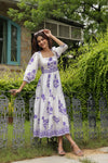 Printed Mughal Boota Dress with Sweetie Pie Neckline