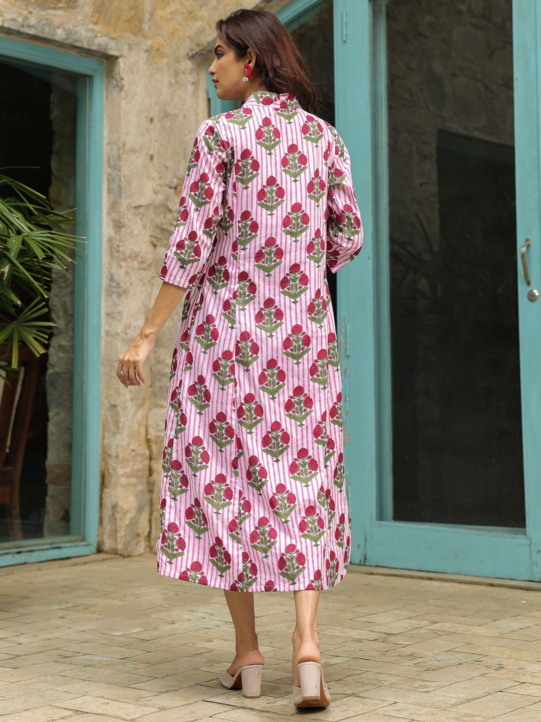 Gulmohar Printed Cotton A-Line Dress