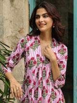 Gulmohar Printed Cotton A-Line Dress