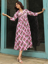 Gulmohar Printed Cotton A-Line Dress