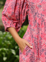 Pink Printed Cotton Dress