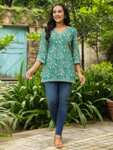 Green Printed Longline Tunic