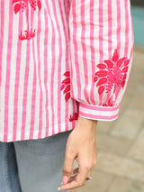 Pink Palm Printed Shirt