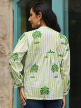 Green Palm Printed Shirt