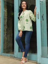 Green Palm Printed Shirt