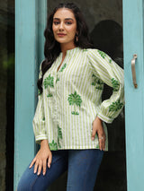 Green Palm Printed Shirt