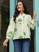 Green Palm Printed Shirt