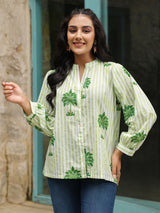 Green Palm Printed Shirt