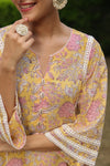 Yellow Paisley Printed Afghani Chogha