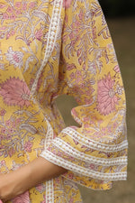 Yellow Paisley Printed Afghani Chogha