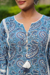 Paisley Blue Printed Afghani Chogha