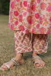 Floral Printed Empire Sequinned Pure Cotton Kurta With Trousers & Dupatta