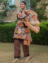 Black Printed Pakistani Suit Set