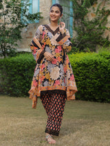 Black Printed Pakistani Suit Set