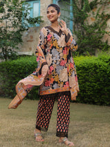 Black Printed Pakistani Suit Set