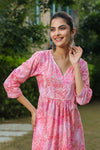 Pink Printed Pintucks Tunics