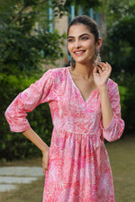 Pink Printed Pintucks Tunics