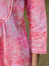 Pink Printed Pintucks Tunics