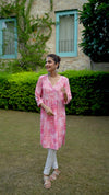 Pink Printed Pintucks Tunics