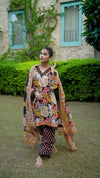 Black Printed Pakistani Suit Set