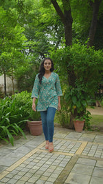 Green Printed Longline Tunic