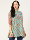 Ethnic Motifs Print Longline A-Line Top