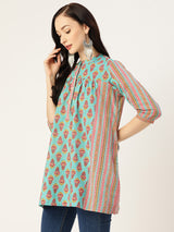 Ethnic Motifs Print Longline A-Line Top