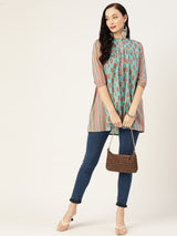 Ethnic Motifs Print Longline A-Line Top