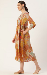 Jodhpur Ethnic Motifs Midi Dress